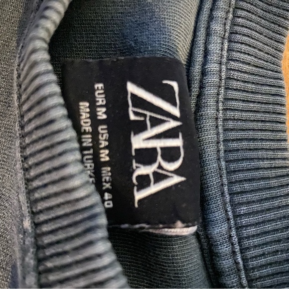 Zara Men’s Heavy Cotton Stonewash Grey T-Shirt Size medium - Picture 4 of 11